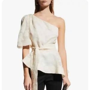 NWT, Veronica beard, fete top ecru size 6